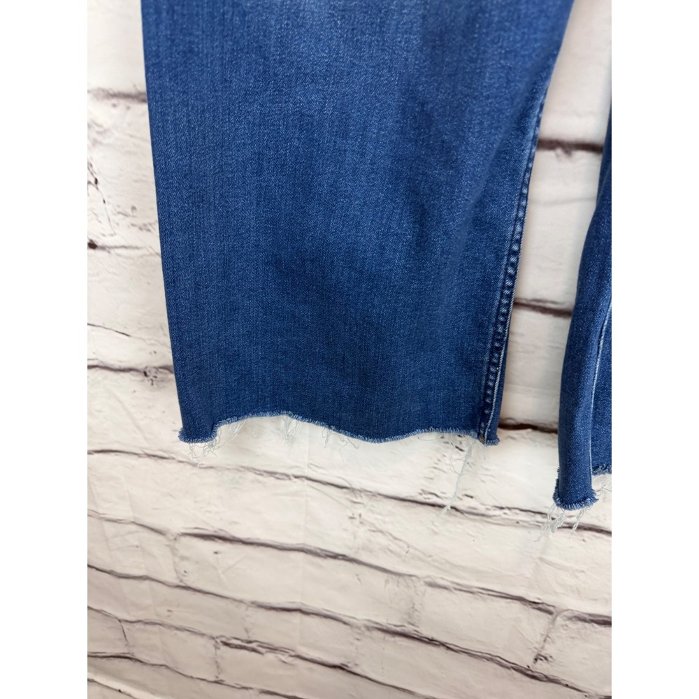 Maeve Anthropologie High Rise Wide Leg Raw Hem Jeans Medium Wash Blue Size 26 - Picture 3 of 7